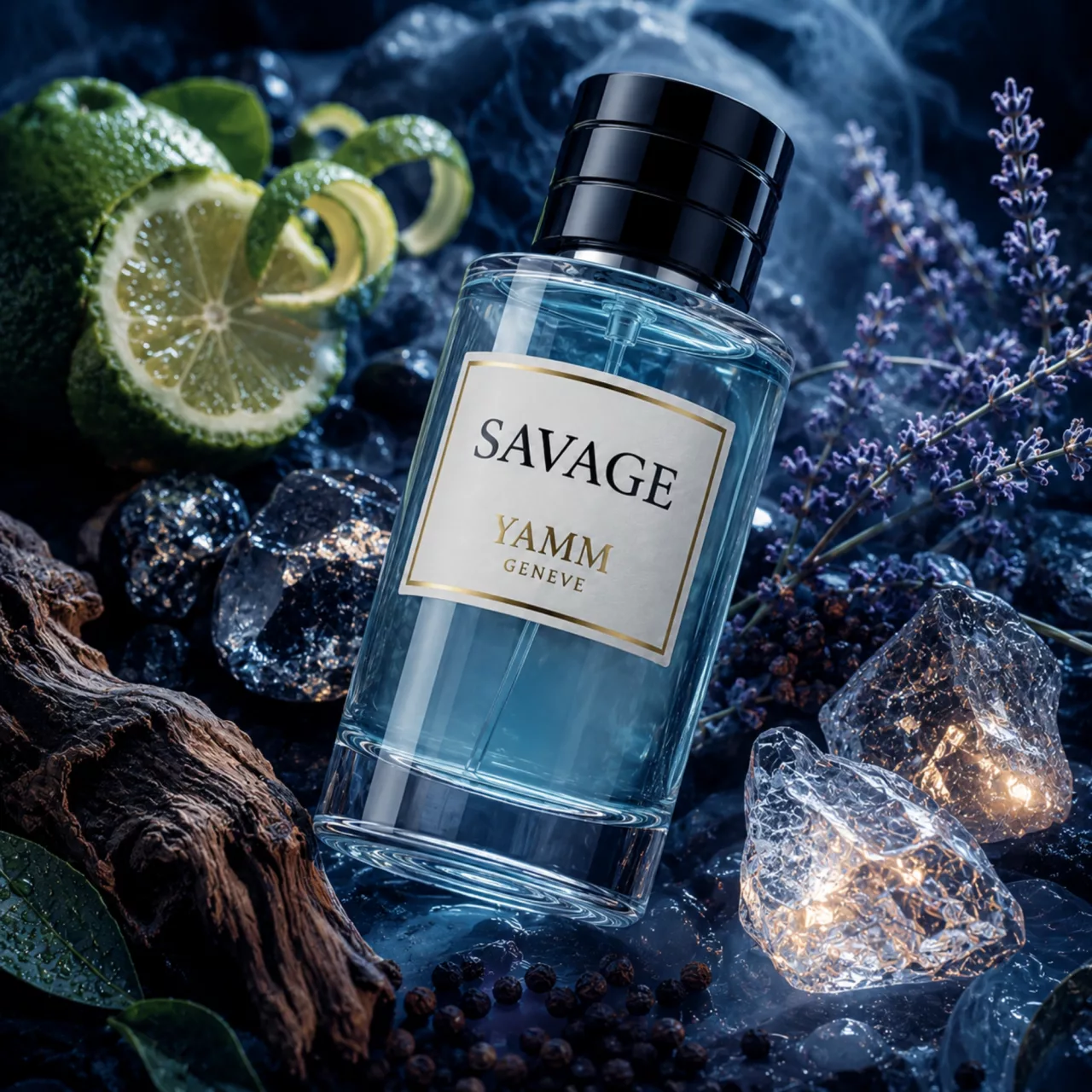 Savage extrait de parfum homme YAMM Genève inspiré de Sauvage aux notes de tête Bergamote de Calabre, Poivre, cœur Poivre du Sichuan, Lavande, Poivre rose, Vétiver, Patchouli, Géranium, Élémi et fond Ambroxan, Cèdre, Ciste visuel 08