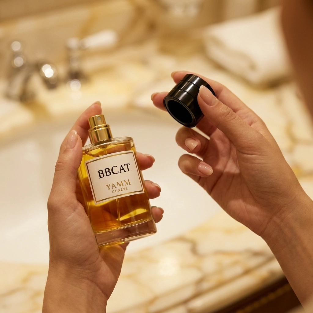 Bbcat extrait de parfum mixte YAMM Genève inspiré de Babycat aux notes de tête Poivre noir, Poivre rose, Élémi, cœur Résine oliban, Safran et fond Vanille bourbon, Daim, Cèdre visuel 04
