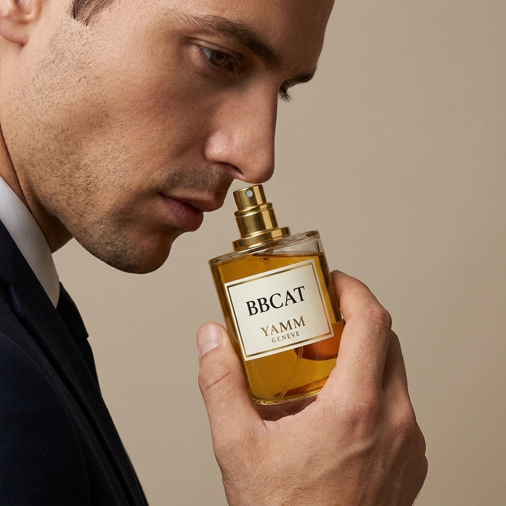 Bbcat extrait de parfum mixte YAMM Genève inspiré de Babycat aux notes de tête Poivre noir, Poivre rose, Élémi, cœur Résine oliban, Safran et fond Vanille bourbon, Daim, Cèdre visuel 05