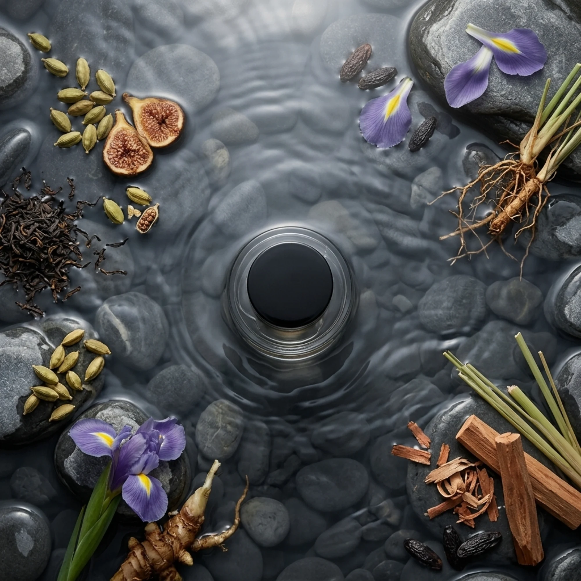 Gris Sacré extrait de parfum mixte YAMM Genève inspiré de Gris Charnel aux notes de tête Cardamome, Figue, Thé noir, cœur Iris, Vétiver bourbon et fond Bois de santal, Fève de tonka visuel 08