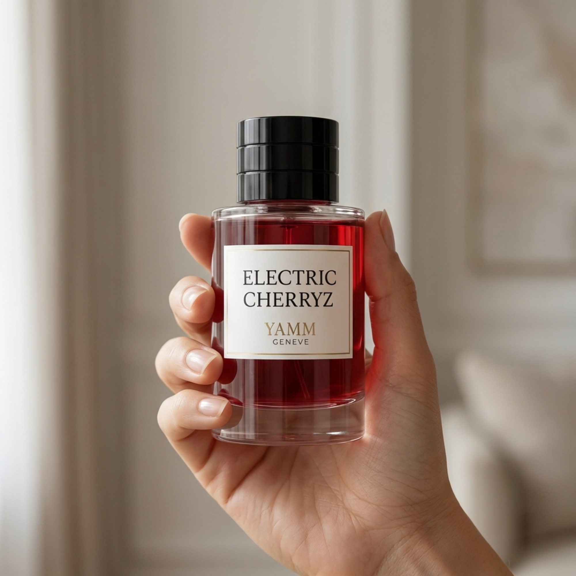 Electric Cherryz extrait de parfum mixte YAMM Genève inspiré de Electric Cherry aux notes de tête Cerise, Gingembre, cœur Jasmin Sambac et fond Poivre rose, Musc, Ambrettolide visuel 04