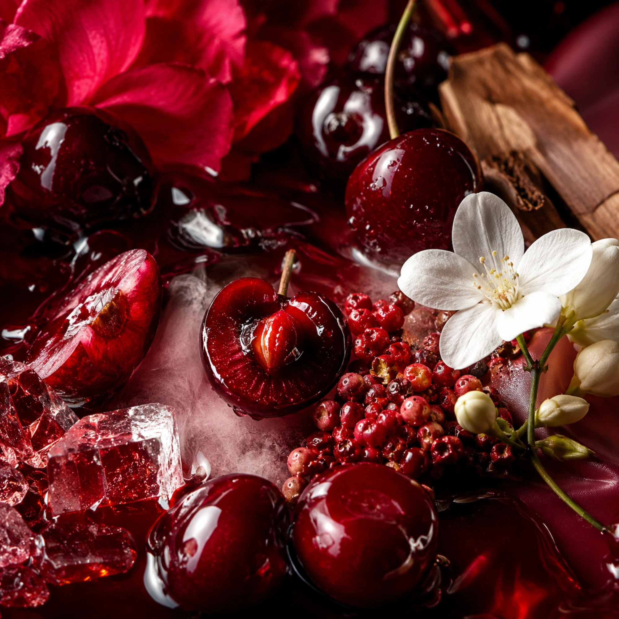 Electric Cherryz extrait de parfum mixte YAMM Genève inspiré de Electric Cherry aux notes de tête Cerise, Gingembre, cœur Jasmin Sambac et fond Poivre rose, Musc, Ambrettolide visuel 03