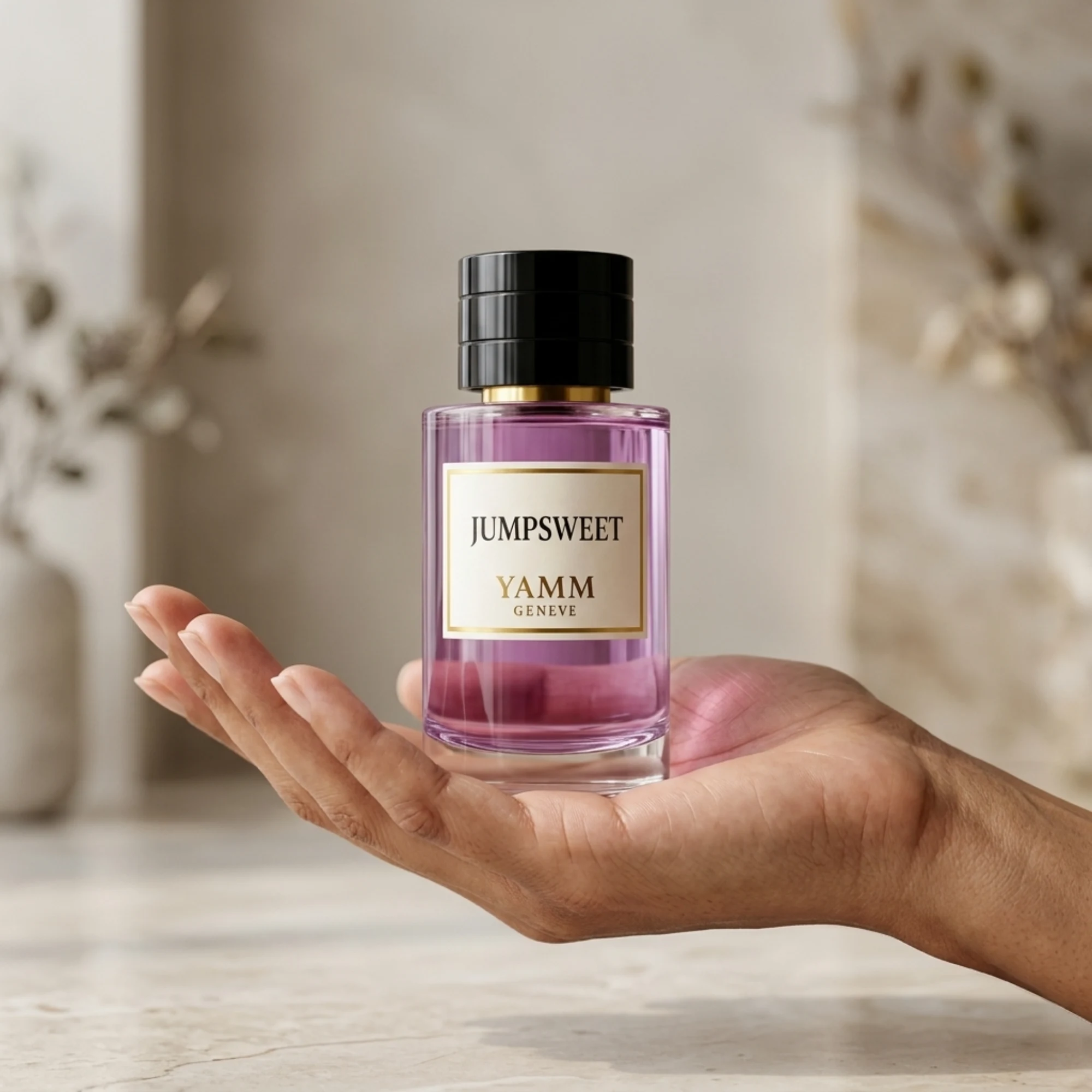Jumpsweet extrait de parfum mixte YAMM Genève inspiré de Jumpsuit aux notes de tête Pêche, Bergamote, Petit-grain, cœur Magnolia, Pivoine, Jasmin et fond Musc blanc, Bois de santal visuel 04