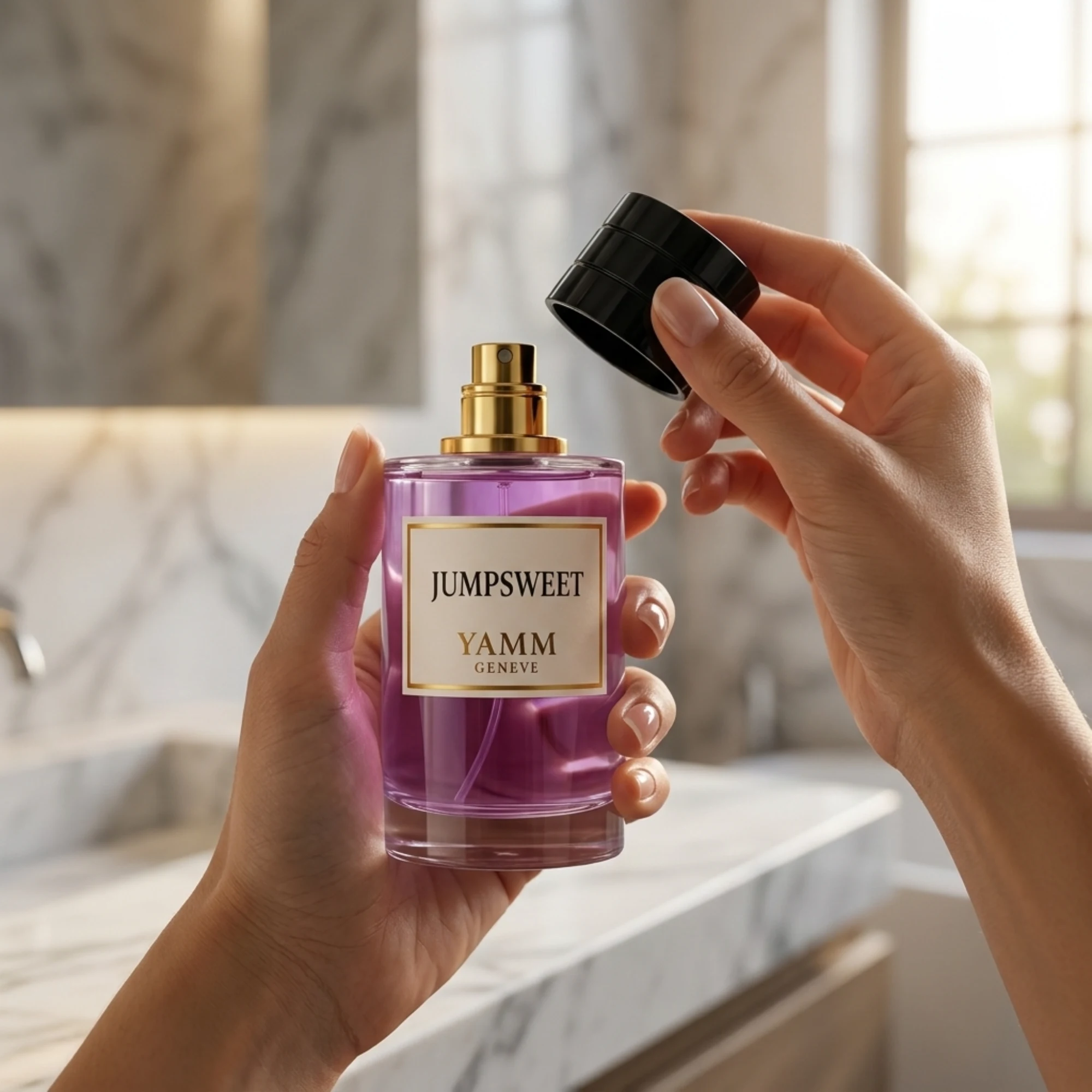 Jumpsweet extrait de parfum mixte YAMM Genève inspiré de Jumpsuit aux notes de tête Pêche, Bergamote, Petit-grain, cœur Magnolia, Pivoine, Jasmin et fond Musc blanc, Bois de santal visuel 05
