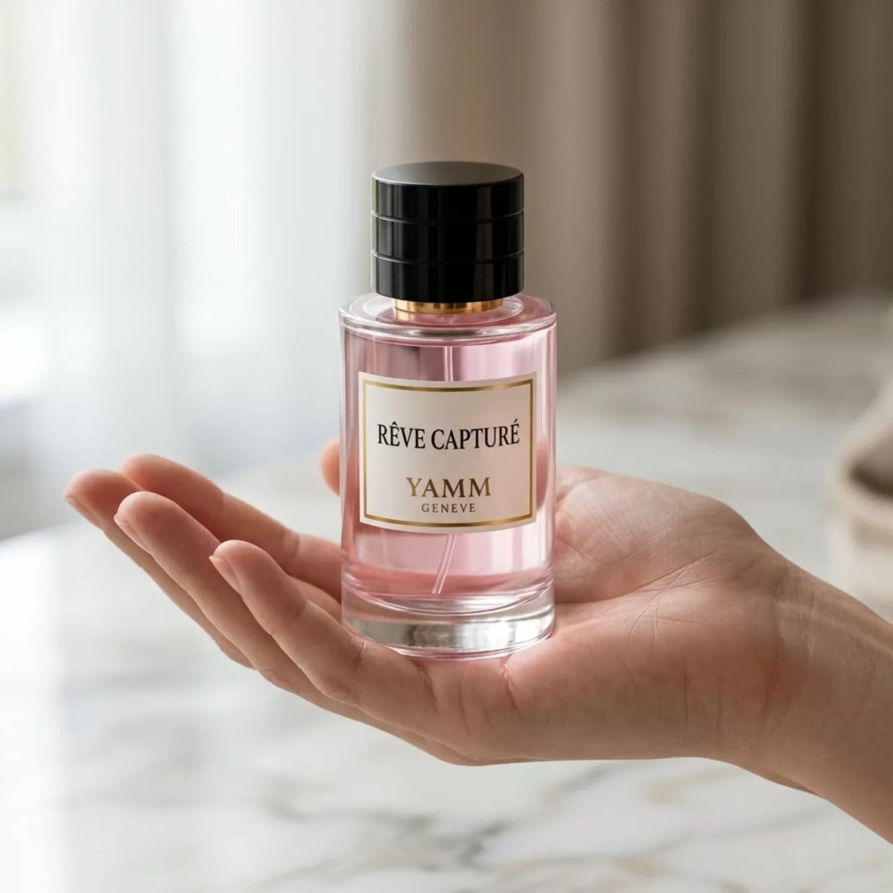Rêve Capturé extrait de parfum femme YAMM Genève inspiré de Attrapes Rêves aux notes de tête Litchi, Gingembre, Bergamote, cœur Pivoine, Rose de Turquie, Cacao et fond Patchouli visuel 04