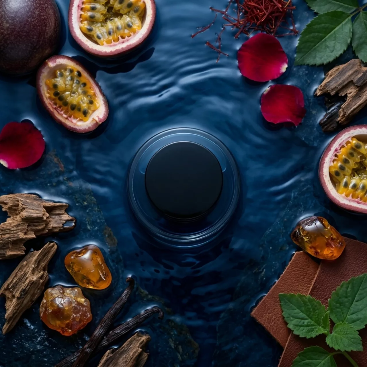 Maracoudja extrait de parfum mixte YAMM Genève inspiré de Oud Maracuja aux notes de tête Fruit de la passion, Notes fruitées, Rose de Turquie, Safran, cœur Oud, Benjoin, Feuille de patchouli d’Indonésie et fond Cuir, Bois d’Akigala, Ambre, Vanille, Ciste visuel 08