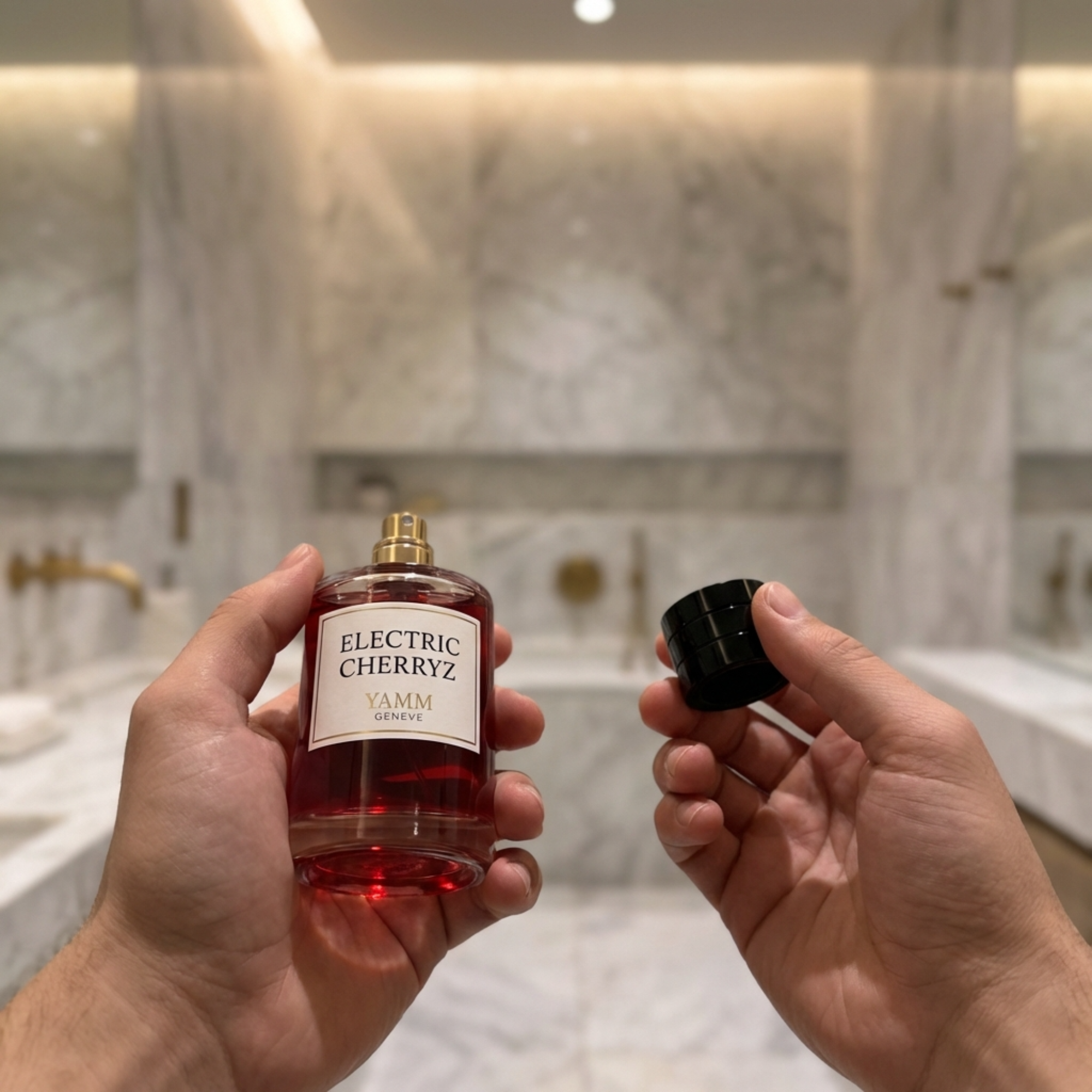 Electric Cherryz extrait de parfum mixte YAMM Genève inspiré de Electric Cherry aux notes de tête Cerise, Gingembre, cœur Jasmin Sambac et fond Poivre rose, Musc, Ambrettolide visuel 05