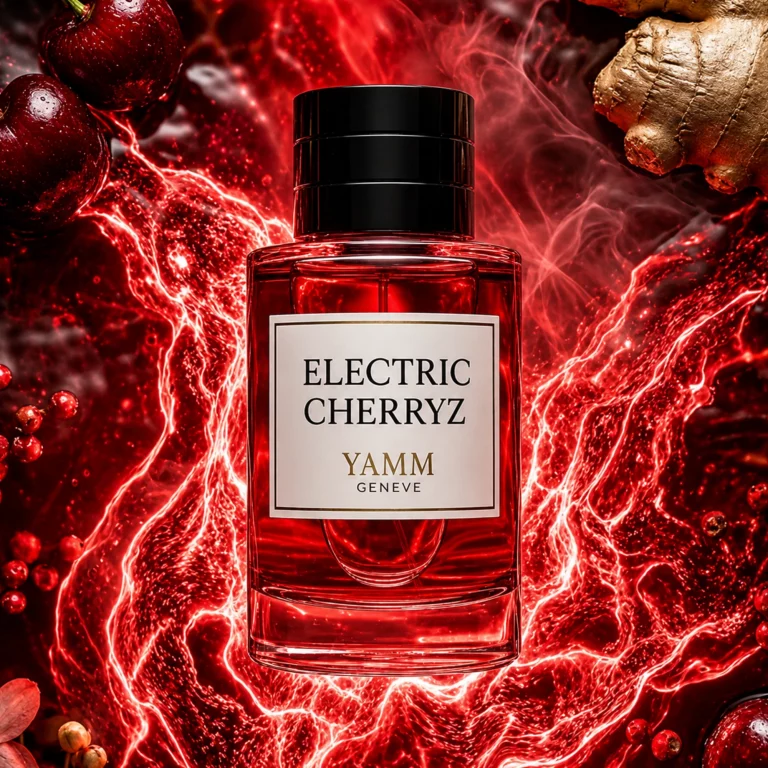 Electric Cherryz extrait de parfum mixte YAMM Genève inspiré de Electric Cherry aux notes de tête Cerise, Gingembre, cœur Jasmin Sambac et fond Poivre rose, Musc, Ambrettolide visuel 01