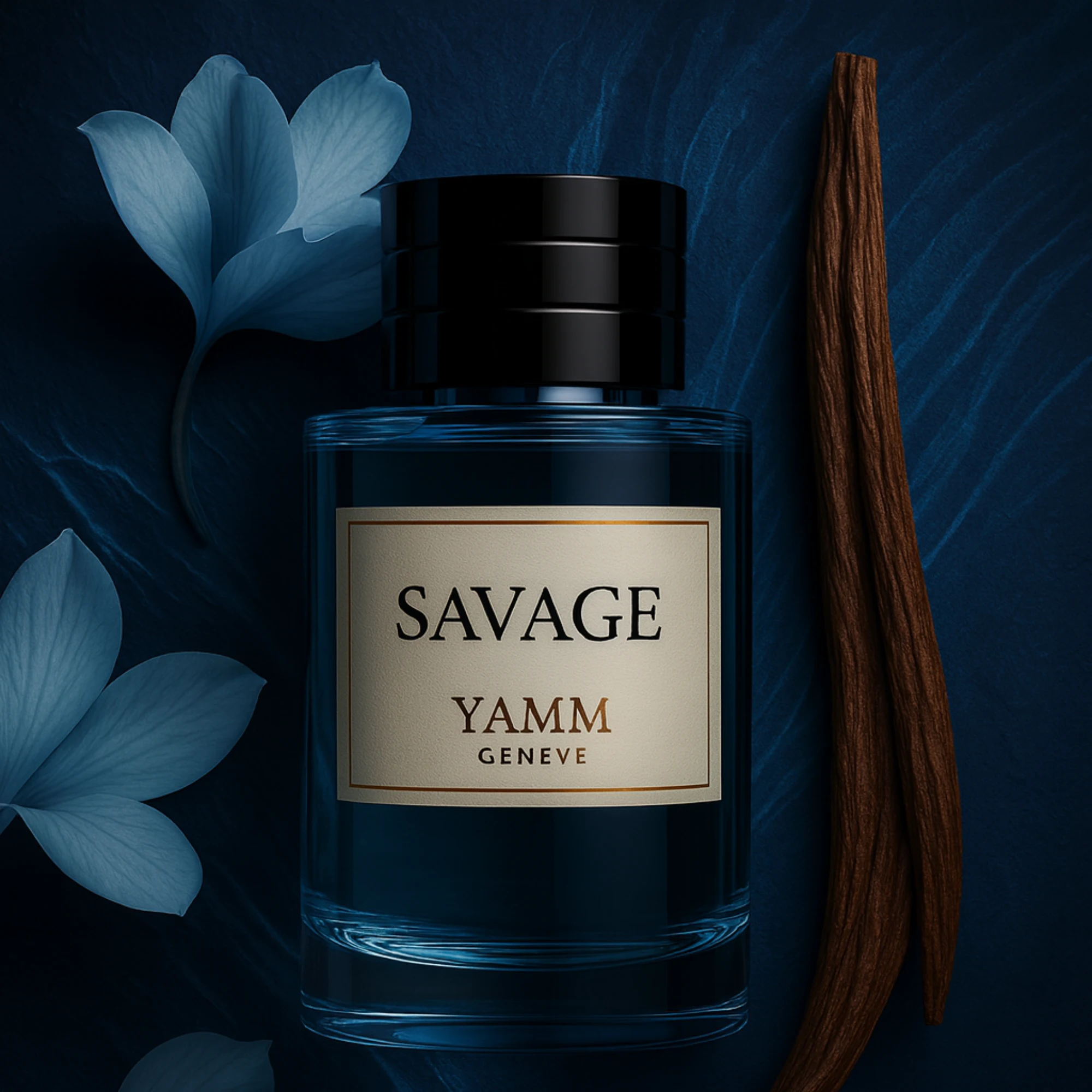 Parfum SAVAGE de YAMM Genève – alternative élégante à Sauvage de Dior, fragrance masculine fraîche et puissante