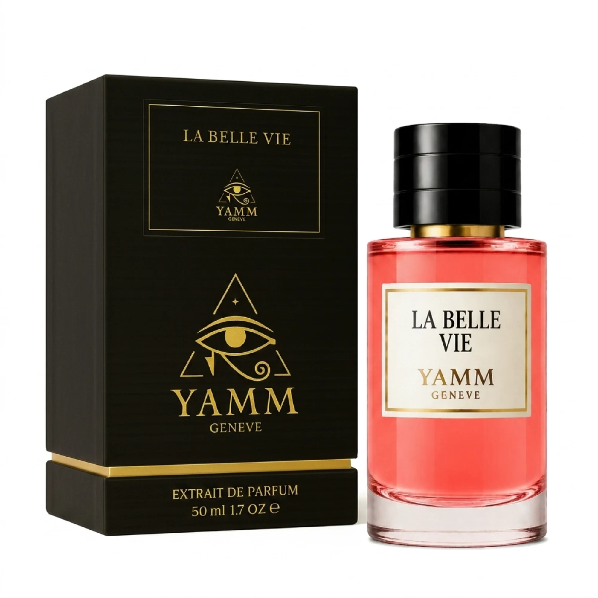 La Belle Vie extrait de parfum femme YAMM Genève inspiré de La Vie Est Belle aux notes de tête Cassis, Poire, cœur Iris, Jasmin, Fleur d’oranger et fond Praliné, Vanille, Patchouli, Fève de tonka visuel 03