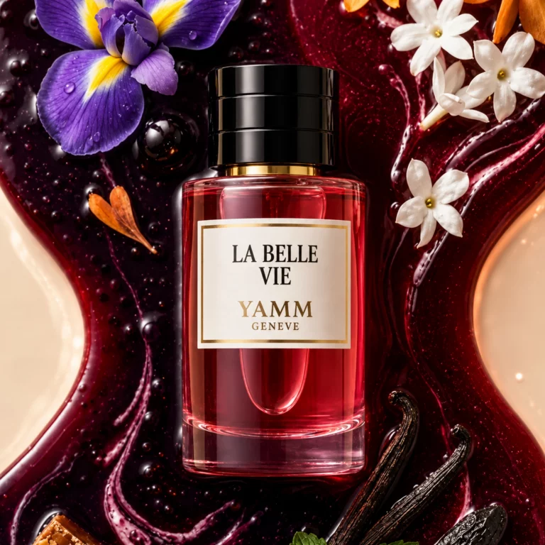 La Belle Vie extrait de parfum femme YAMM Genève inspiré de La Vie Est Belle aux notes de tête Cassis, Poire, cœur Iris, Jasmin, Fleur d’oranger et fond Praliné, Vanille, Patchouli, Fève de tonka visuel 01