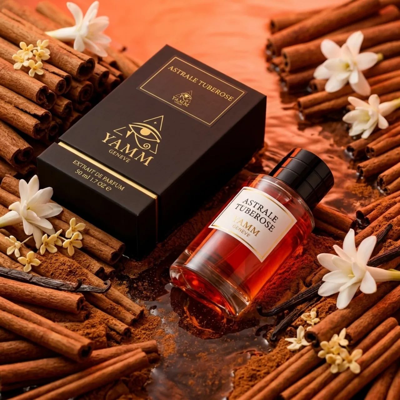 Astrale Tuberose extrait de parfum mixte YAMM Genève inspiré de Tubéreuse Astrale aux notes de tête Cannelle, cœur Tubéreuse, Osmanthus et fond Musc, Vanille visuel 09