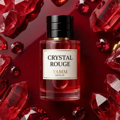 Crystal Rouge extrait de parfum mixte YAMM Genève inspiré de Baccarat Rouge 540 aux notes de tête Amande amère, Safran, cœur Jasmin d’Égypte, Cèdre de Virginie et fond Ambre gris, Musc, Bois de cachemire, Ambroxan visuel 01