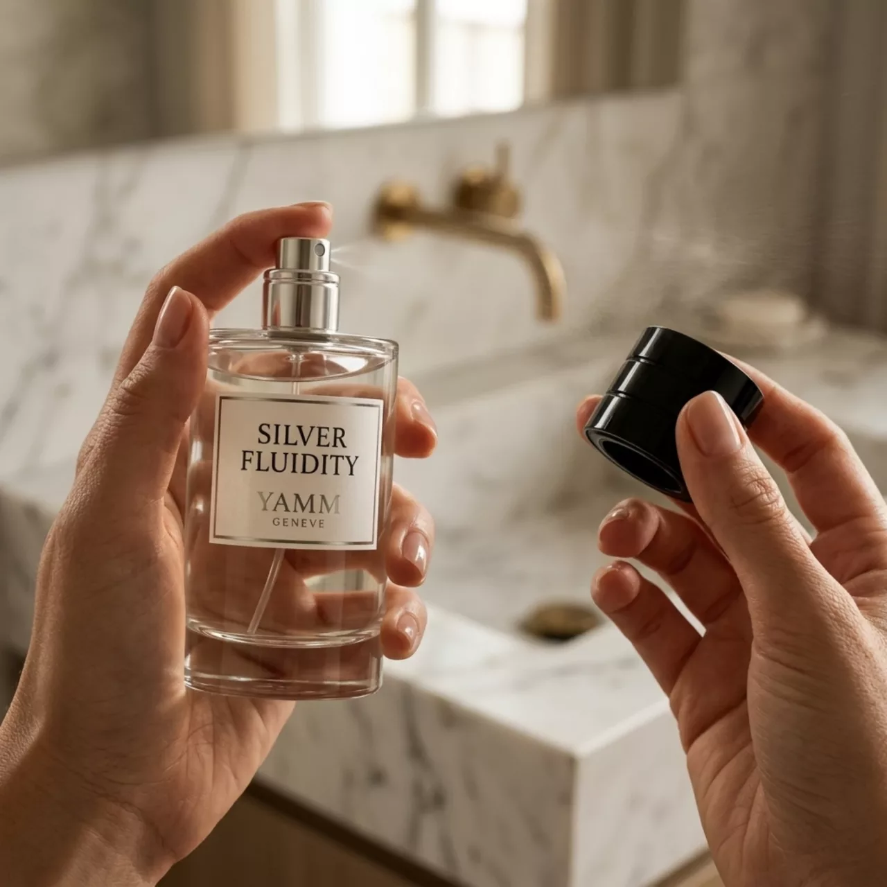 Silver Fluidity extrait de parfum mixte YAMM Genève inspiré de Gentle Fluidity Silver aux notes de tête Baies de genévrier, Noix de muscade, Bergamote, Ananas, cœur Coriandre et fond Musc, Notes boisées, Cèdre, Ambre, Vanille visuel 06
