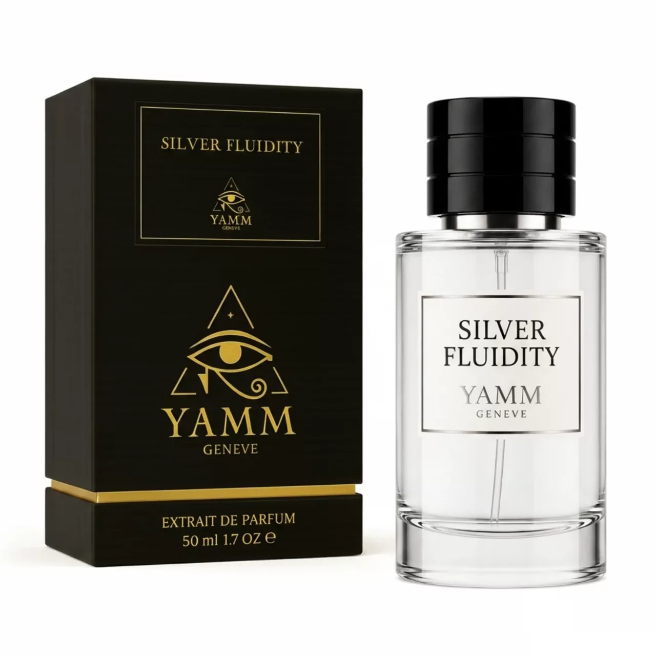 Silver Fluidity extrait de parfum mixte YAMM Genève inspiré de Gentle Fluidity Silver aux notes de tête Baies de genévrier, Noix de muscade, Bergamote, Ananas, cœur Coriandre et fond Musc, Notes boisées, Cèdre, Ambre, Vanille visuel 03