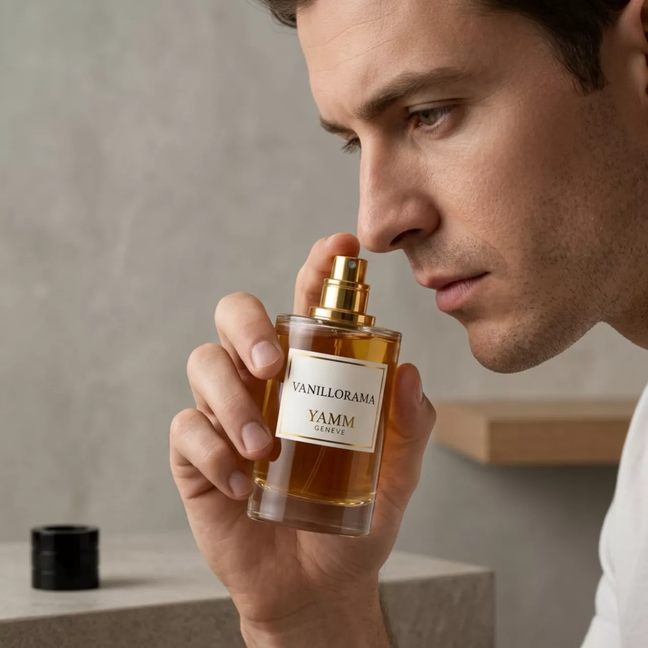 Vanillorama extrait de parfum mixte YAMM Genève inspiré de Vanilla Diorama aux notes de tête Orange, Poivre rose, Citron, cœur Rhum, Cacao, Cardamome et fond Vanille bourbon, Bois de santal, Patchouli visuel 07