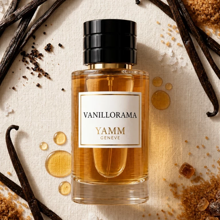 Vanillorama extrait de parfum mixte YAMM Genève inspiré de Vanilla Diorama aux notes de tête Orange, Poivre rose, Citron, cœur Rhum, Cacao, Cardamome et fond Vanille bourbon, Bois de santal, Patchouli visuel 01
