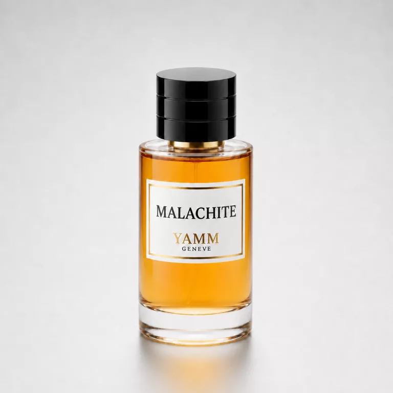 Malachite extrait de parfum mixte YAMM Genève inspiré de Malachite Vert aux notes de tête Bigarade, Petit-grain, cœur Jasmin sambac, Ylang-ylang, Poivre rose et fond Lys crémeux, Vanille tendre, Benjoin résineux visuel 01