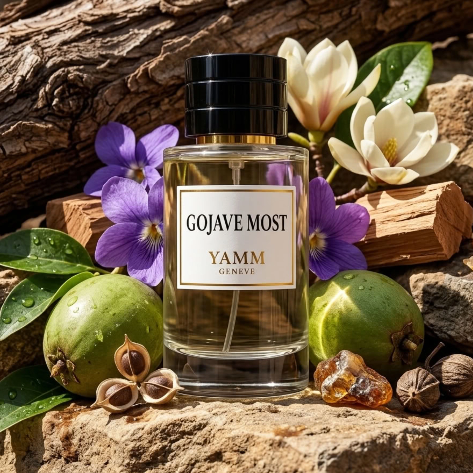 Gojave Most extrait de parfum mixte YAMM Genève inspiré de Mojave Ghost aux notes de tête sapotille, ambrette, cœur magnolia, violette, bois de santal et fond ambre gris, cèdre, musc visuel 01
